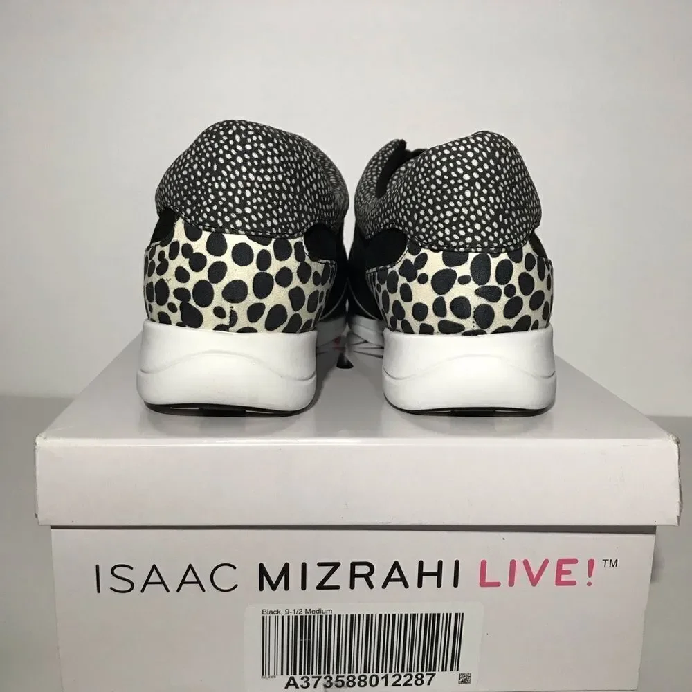 Isaac Mizrahi Live! Suede Contrast Dot Lace-Up Sneakers